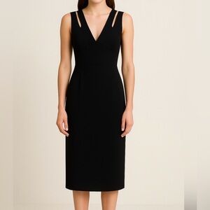 A.B.S Collection Women’s Size 4 Black Cutout Shoulder Midi Dress –(E4)✨✨